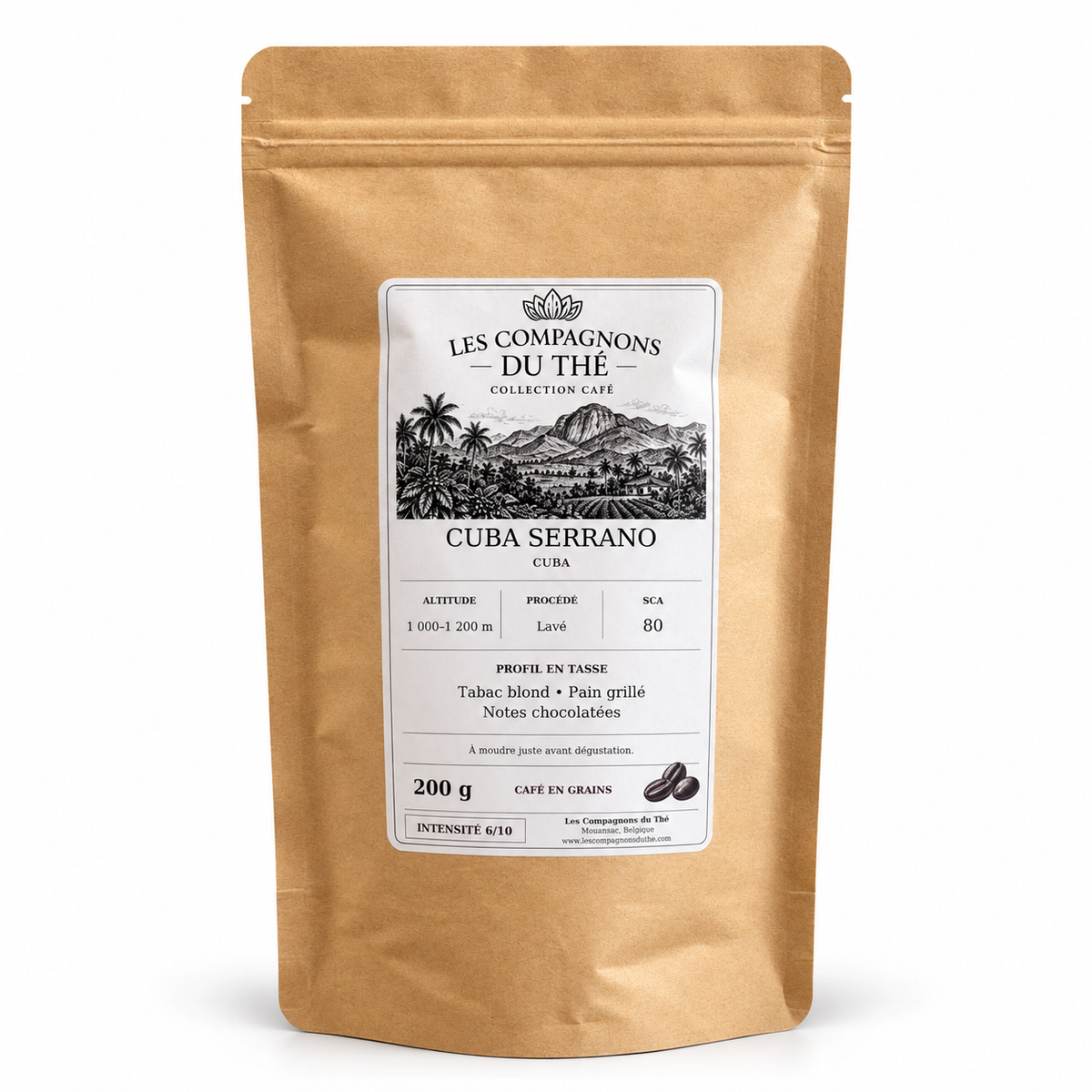 Sachet de café en grains Cuba Serrano 200 g – Les Compagnons du Thé