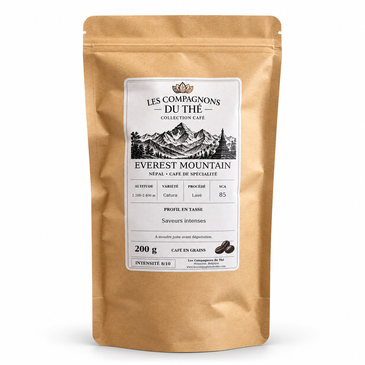 Sachet de café en grains Everest Mountain – Népal 200 g – Les Compagnons du Thé