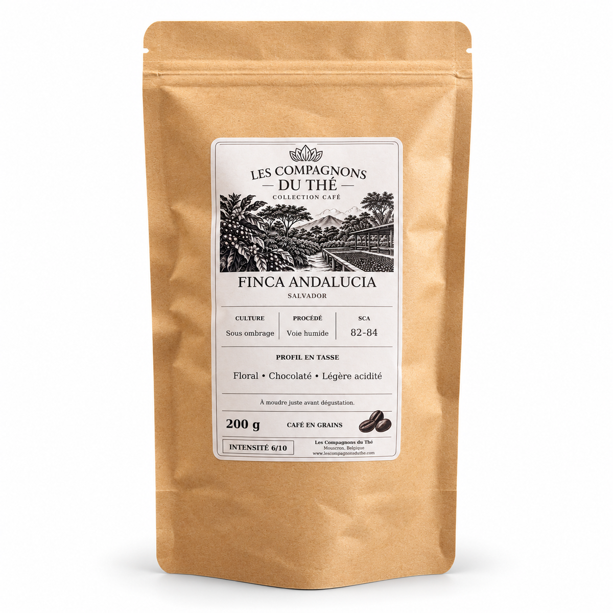 Sachet de café en grains Finca Andalucia – Salvador 200 g – Les Compagnons du Thé
