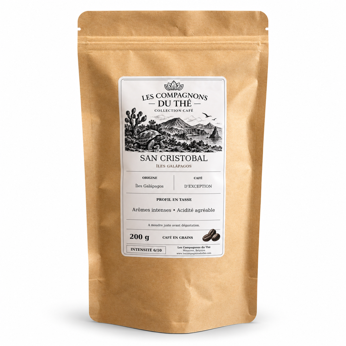 Sachet de café en grains San Cristobal – Galápagos 200 g – Les Compagnons du Thé