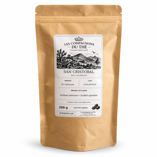 Sachet de café en grains San Cristobal – Galápagos 200 g – Les Compagnons du Thé